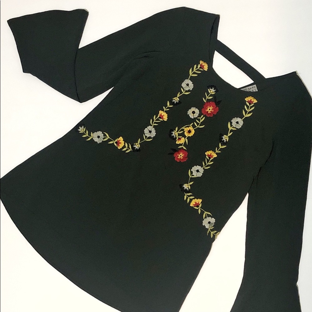 Forest Green Flower Top